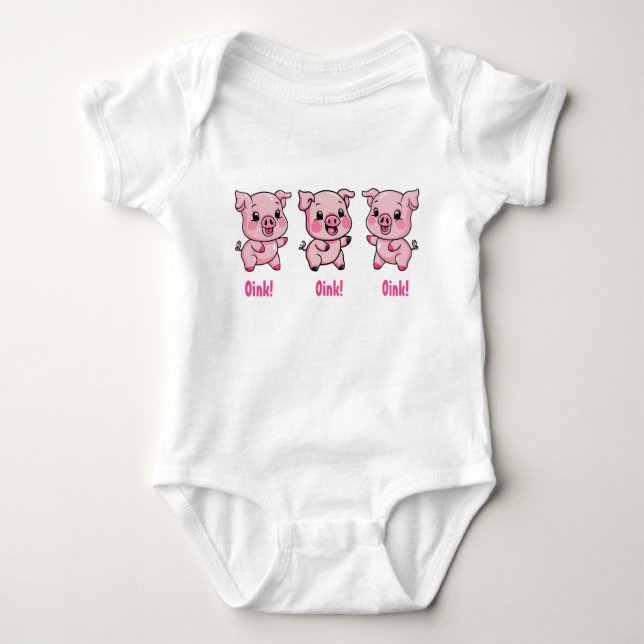 Cute Little Baby Pig Bodysuit (Front)