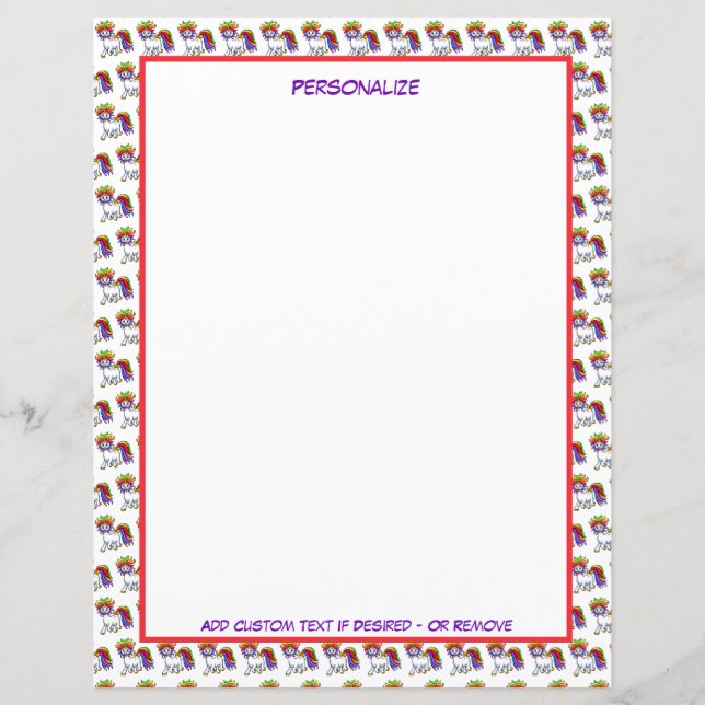 Cute Little Baby Unicorn Rainbow Colour Personalis (Front)