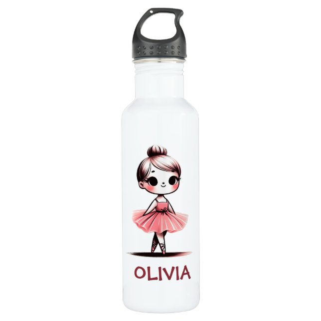Cute Little Ballerina Girl 710 Ml Water Bottle (Front)