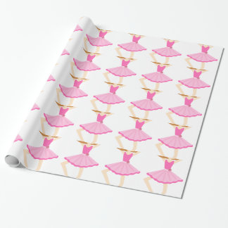 Cute Little Ballerina Girl in Pink Tutu Wrapping Paper