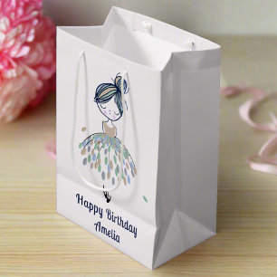 Cute Little Ballerina Princess Birthday Party   Medium Gift Bag