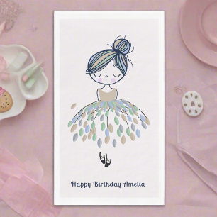Cute Little Ballerina Princess Birthday Party Napkin