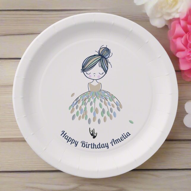 Cute Little Ballerina Princess Birthday Party   Paper Plate (Creator Uploaded)