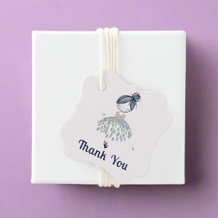Cute Little Ballerina Princess Girl Kids Thank you Favour Tags
