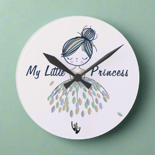Cute Little Ballerina Princess Nursery Girly Gift  Round Clock