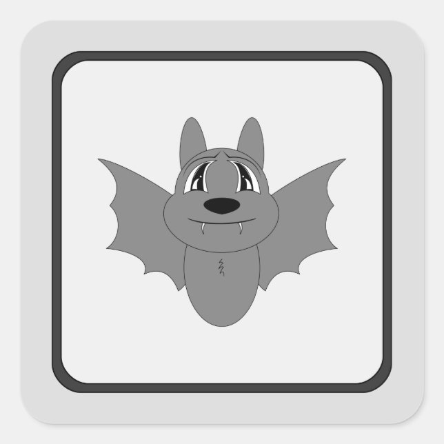 Cute Little Bat Square Sticker (Front)
