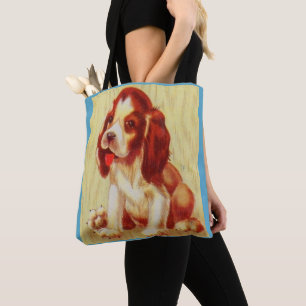cute little beagle puppy tote bag
