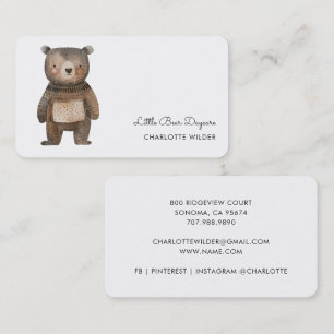 Cute Little Bear Daycare Business Card