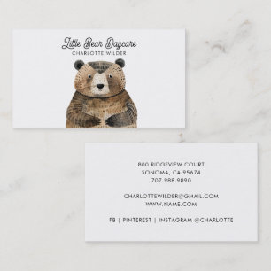 Cute Little Bear Daycare Business Card