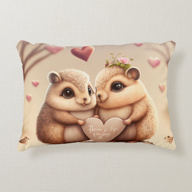 Cute little bears cartoon  accent pillow (Front)