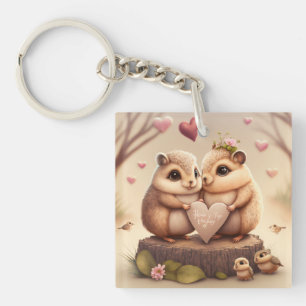 Cute little bears cartoon  accent pillow key ring