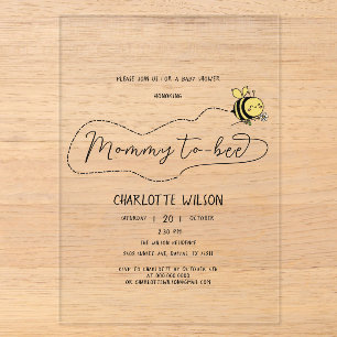 Cute Little Bee Baby Shower Acrylic Invitations