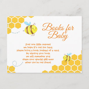 Cute Little Bee Baby Shower Books for Baby Card