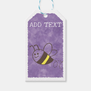 Cute Little Bee Flying Watercolor Baby Shower Gift Tags