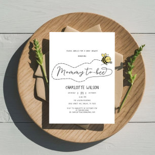 Cute Little Bee Mummy To Bee Baby Shower Invitation