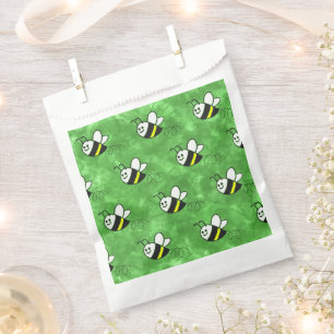 Cute Little Bee Pattern Watercolor Baby Shower Favour Bag
