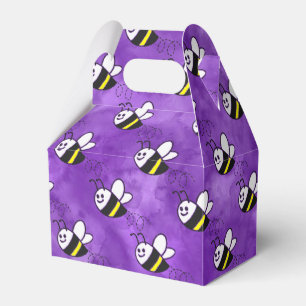 Cute Little Bee Pattern Watercolor Baby Shower Favour Box