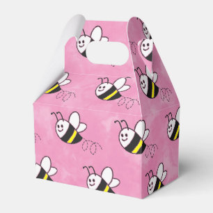 Cute Little Bee Pattern Watercolor Baby Shower Favour Box