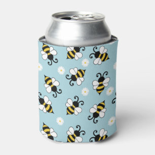 Cute little bees and daisy flowers pattern can cooler
