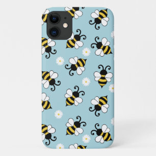 Cute little bees and daisy flowers pattern  iPhone 11 case