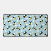 Cute little bees and daisy flowers pattern 