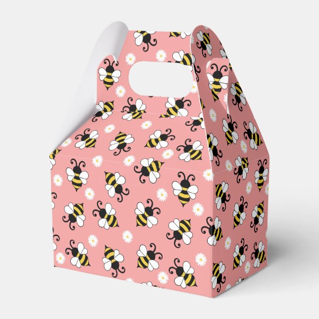 Cute little bees and daisy flowers pattern   favour box (Front Side)