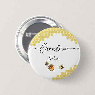 Cute Little Bees Honeycomb Grandma-to-bee Button