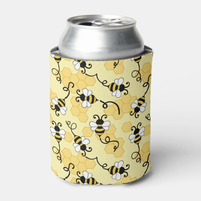 Cute little bees pattern can cooler (Can Front)