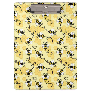 Cute little bees pattern clipboard