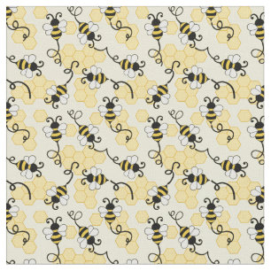 Cute little bees pattern fabric