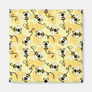 Cute little bees pattern magnet