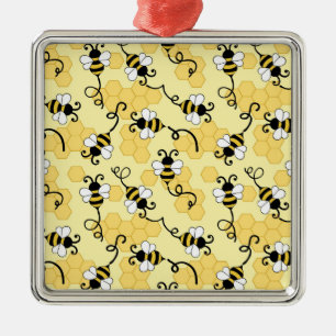 Cute little bees pattern metal ornament