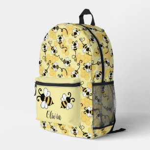 Cute little bees pattern printed backpack
