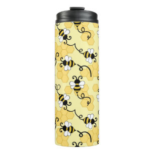 Cute little bees pattern thermal tumbler
