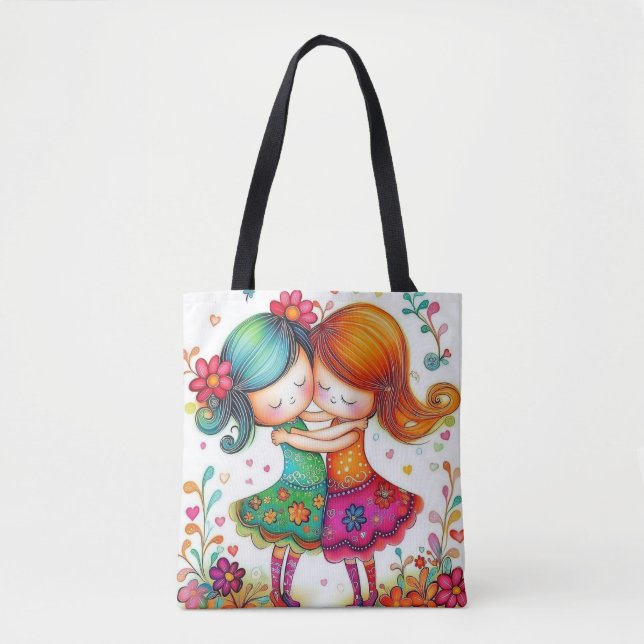 Cute Little Besties Tote Bag (Front)