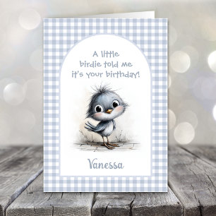 Cute Little Bird Birthday Card