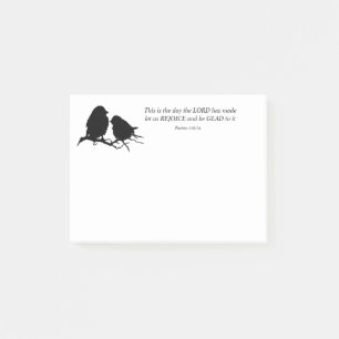 Cute Little Bird Silhouette Inspirational Psalm Post-it Notes