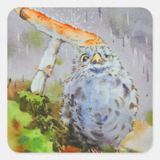 Cute little bird watercolor sticker