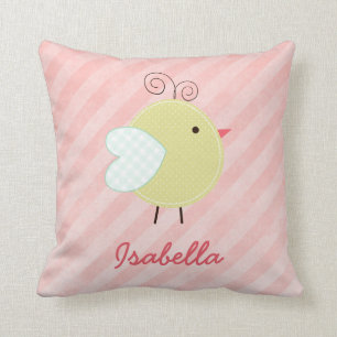 Cute Little Birdie Personalised Name Pillow