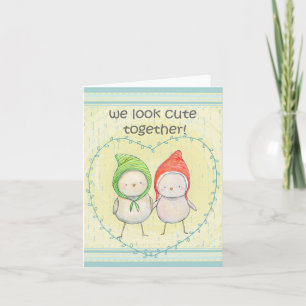 Cute Little Birds in heart Sweet Funny Valentine  Card