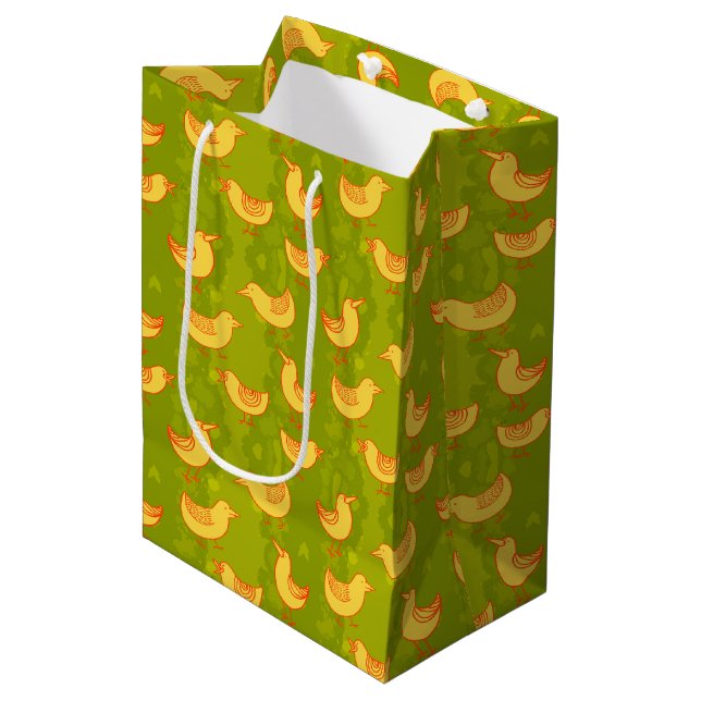 Cute Little Birds Medium Gift Bag (Front Angled)