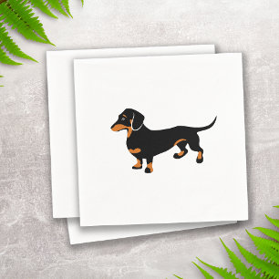 Cute Little Black and Tan Dachshund - Doxie Dog Napkin