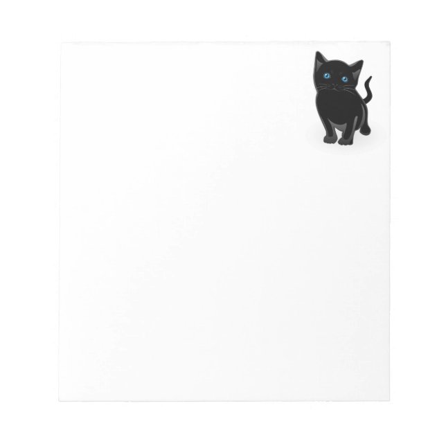 Cute Little Black Cat Notepad (Front)
