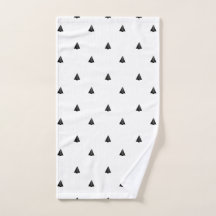 Cute little black Christmas trees hand towel