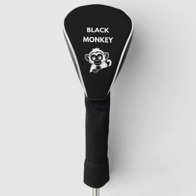 Cute Little Black Monkey Golf Head Cover (Front)