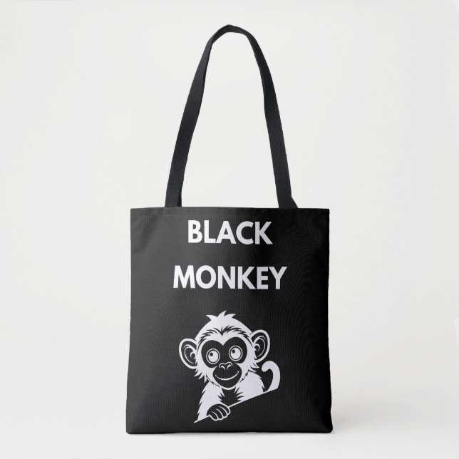 Cute Little Black Monkey Tote Bag (Front)