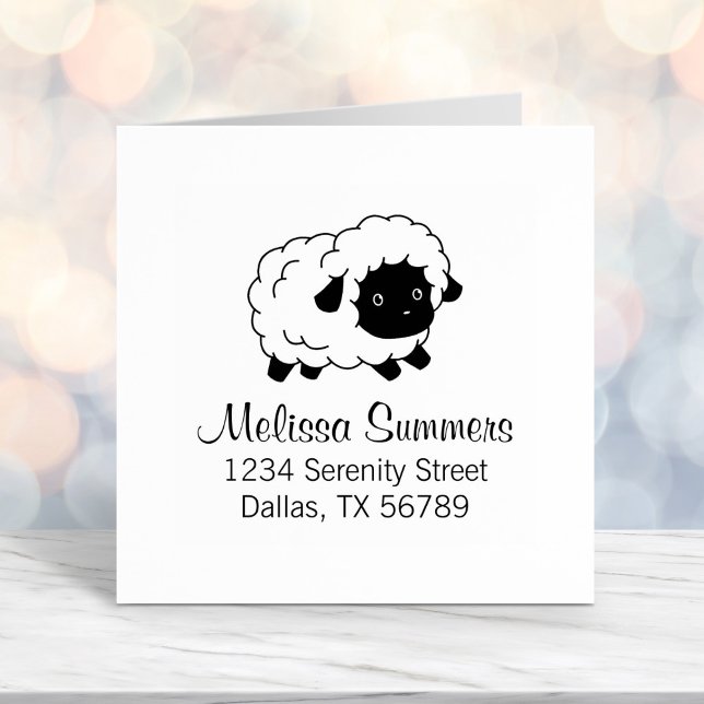 Cute Little Black Nosed Sheep Address Self-inking Stamp (Creator Uploaded)