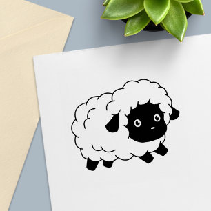 Cute Little Black Nosed Sheep Lamb Self-inking Stamp