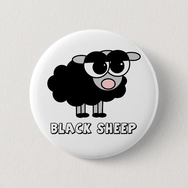 Cute Little Black Sheep 6 Cm Round Badge (Front)