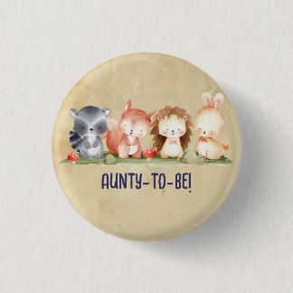 Cute Little Blue Aunty to be Cute Baby Shower 3 Cm Round Badge
